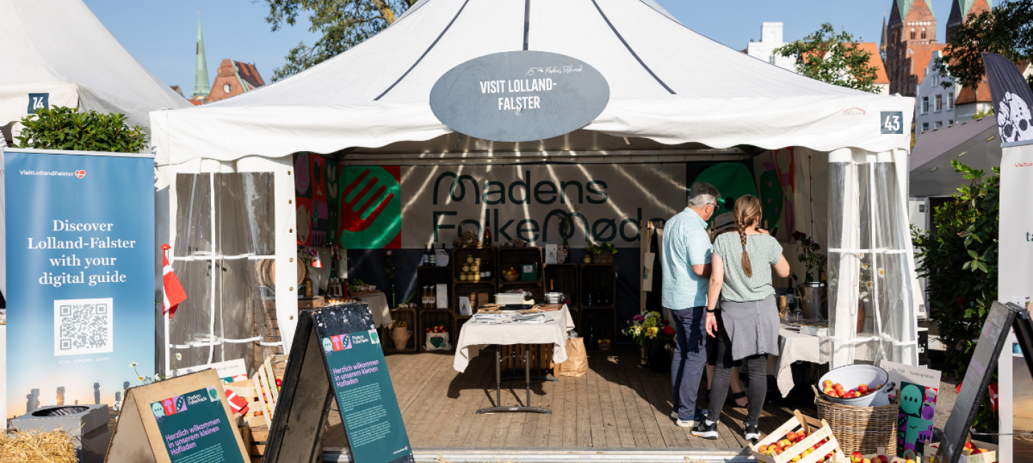 Visit Lolland-Falster og Madens Fokemødes fælles gårdbutik på Fehmarnbelt Days 2025