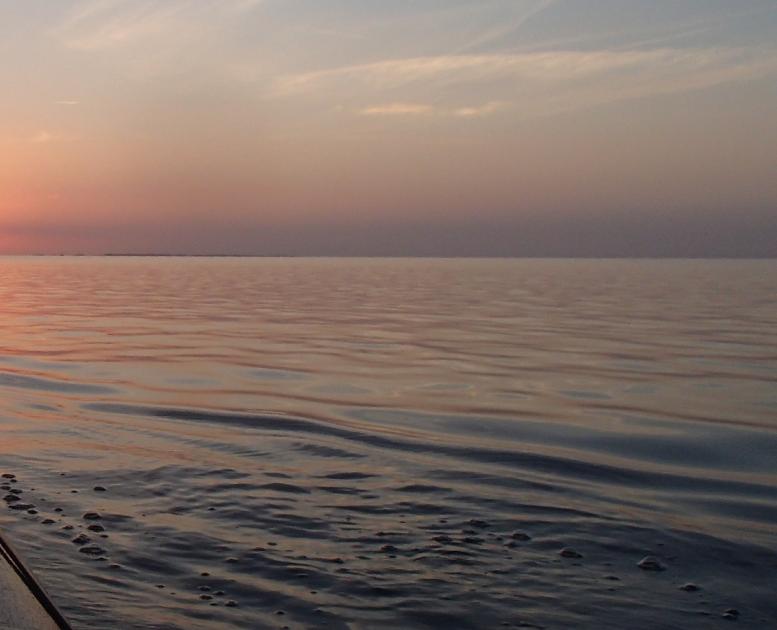 kajak ved solnedgang